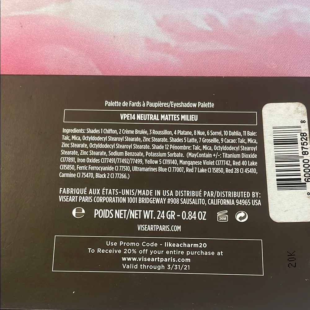 Viseart VPE14 Neutral Mattes Milieu Palette Smooth Finish - Picture 4 of 5